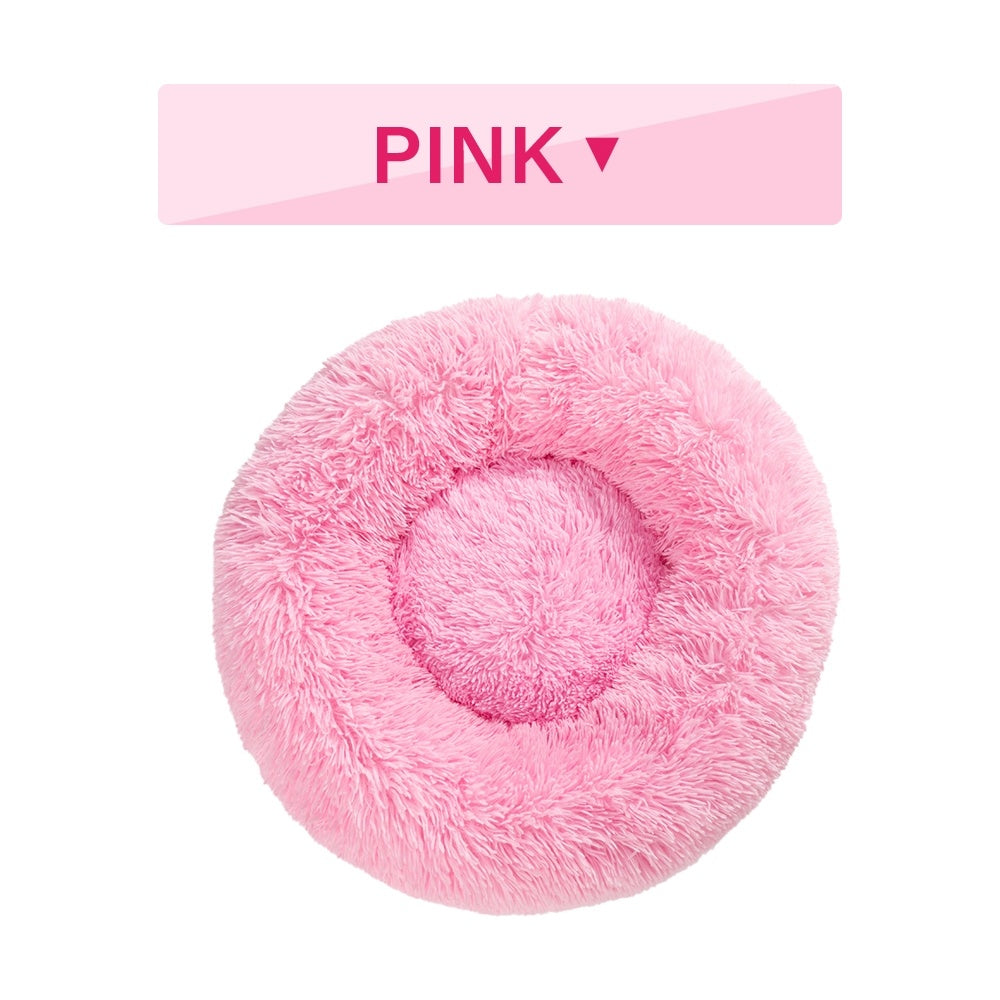 Fluffy Donut Dog Bed – Ultra-Soft, Washable, Calming Pet Cushio