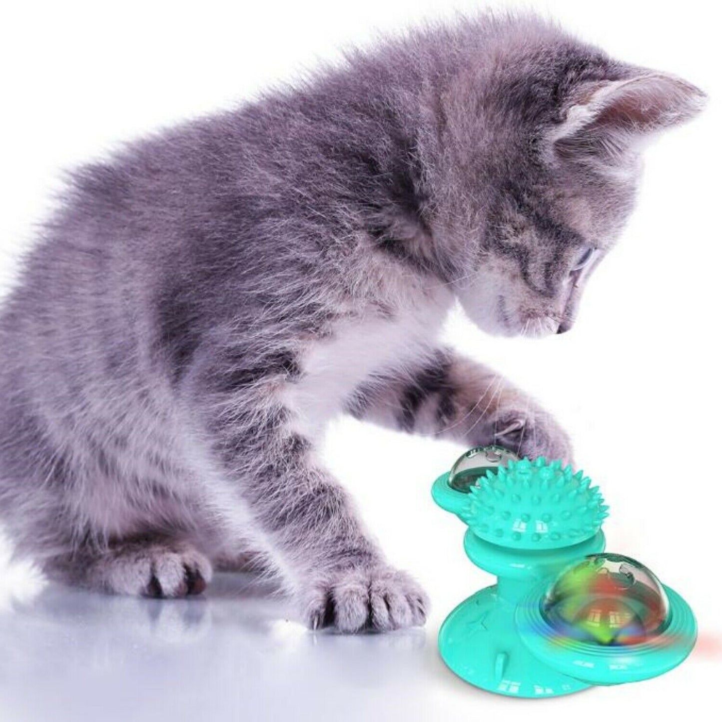 Windmill Spin‑Fun Cat Toy: Interactive Suction, Catnip & Dental Massage Spinner