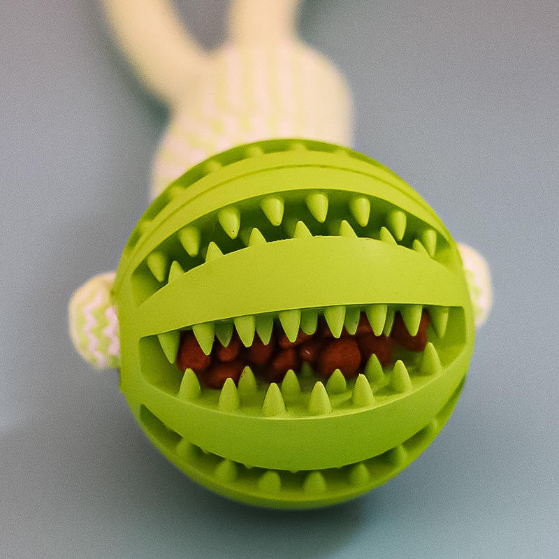 Hemp Rope & Rubber Treat Ball – Bite‑Resistant Doggy Chew Toy