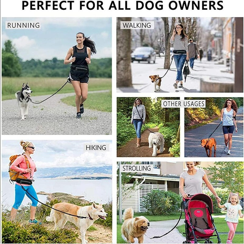 Hands‑Free Shock‑Absorbing Dog Walking Belt for Large Dogs