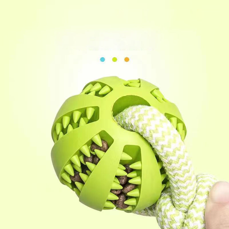 Hemp Rope & Rubber Treat Ball – Bite‑Resistant Doggy Chew Toy
