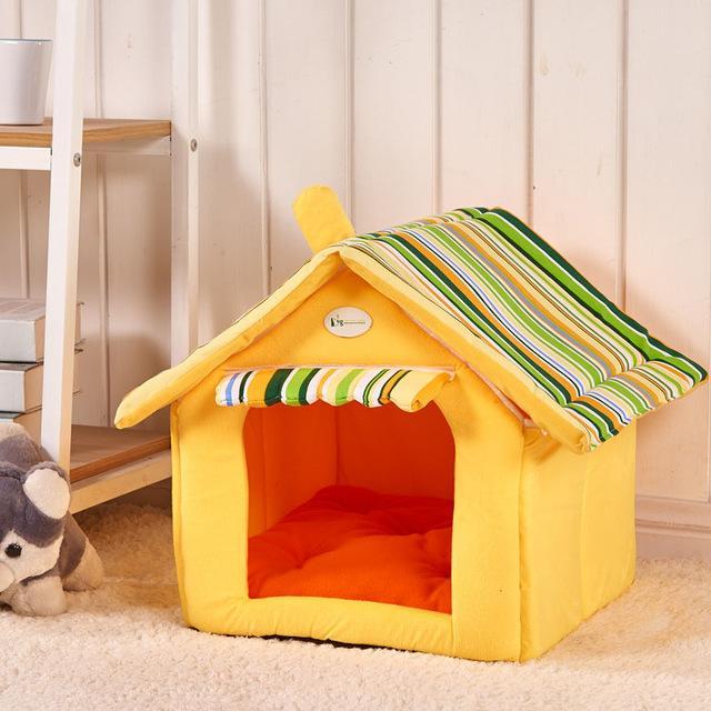 Striped Removable Cover Dog Bed – Stylish Comfort for Small to Medium Dogs