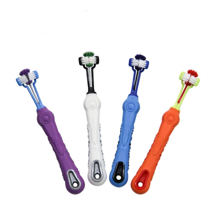 FreshPaw Triple‑Sided Dog Toothbrush – For Happier Pet Kisses