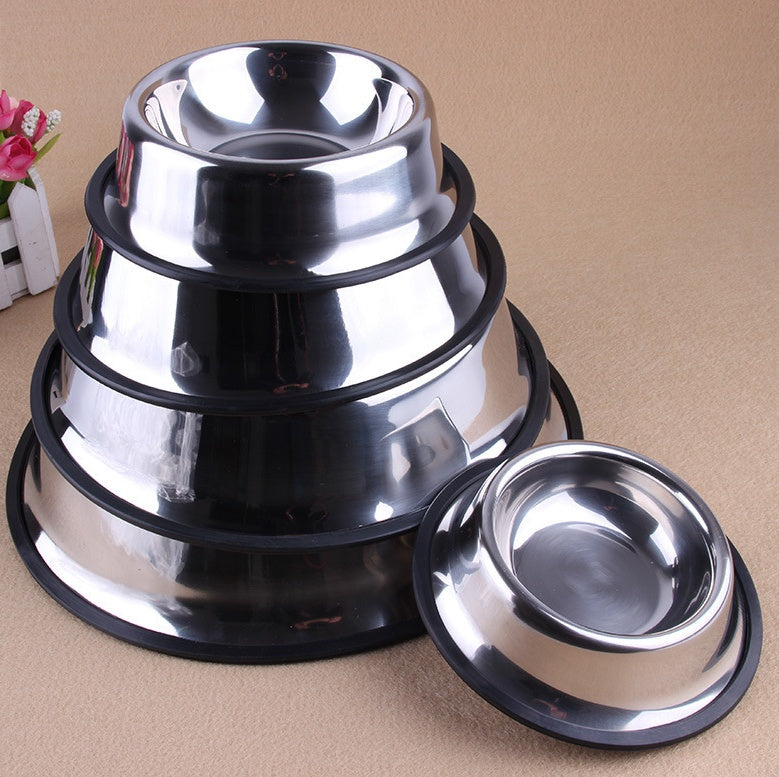 Classic Stainless Steel Pet Bowl – Non‑Slip & Durable
