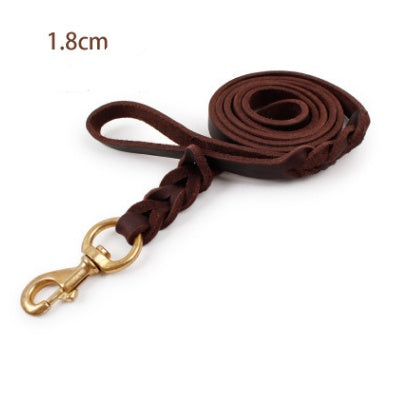 Premium Leather Chain Leash for Large & Training Dogs