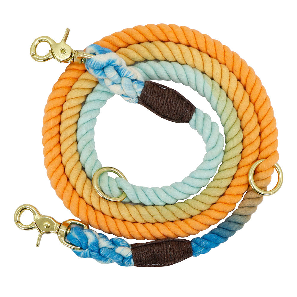Vibrant Gradient Dog Collar & Leash Set – Stylish Comfort for Safe Outdoor Adventures