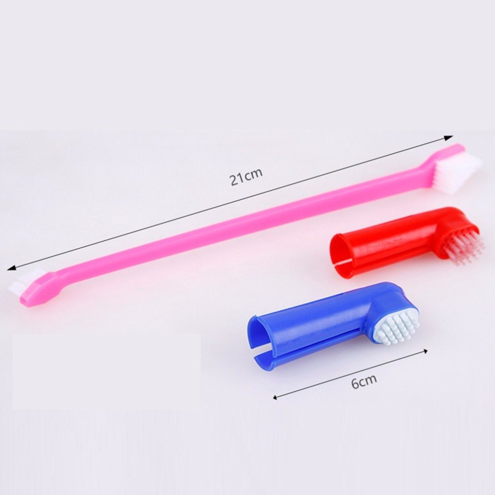 Pet Smile Double‑Head Finger Toothbrush Set – Gentle Teeth Cleaning for Dogs & Cats