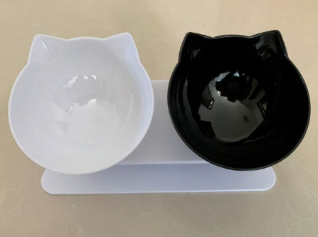 Inclined Transparent Cat‑Ear Bowl for Comfortable & Clean Eating