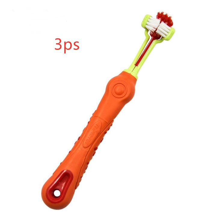 FreshPaw Triple‑Sided Dog Toothbrush – For Happier Pet Kisses