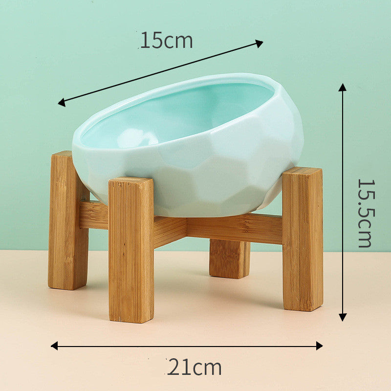 Elegant Ceramic Pet Bowl with Oblique Tilt for Comfortable Feeding