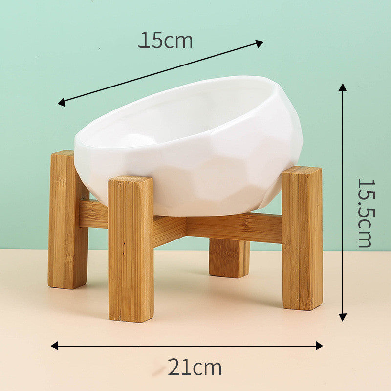 Elegant Ceramic Pet Bowl with Oblique Tilt for Comfortable Feeding