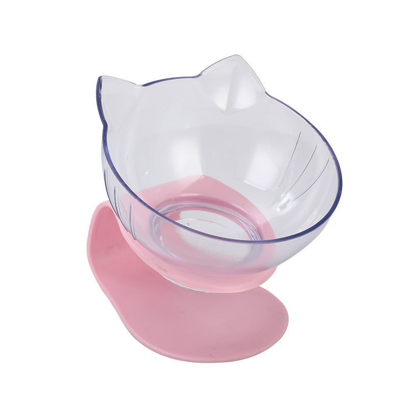 Inclined Transparent Cat‑Ear Bowl for Comfortable & Clean Eating