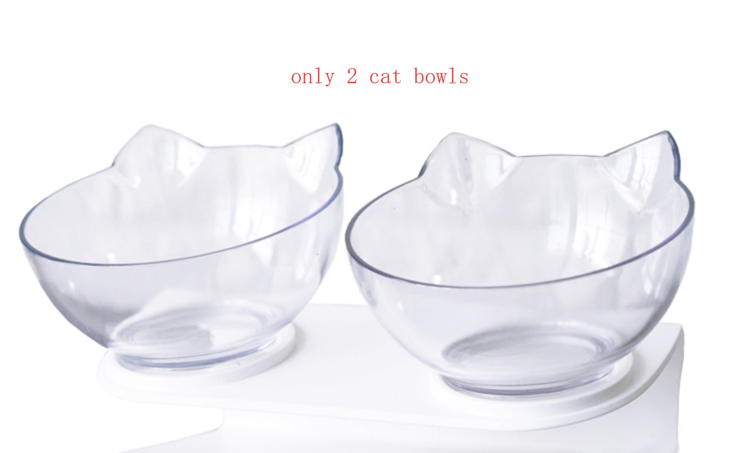 Inclined Transparent Cat‑Ear Bowl for Comfortable & Clean Eating
