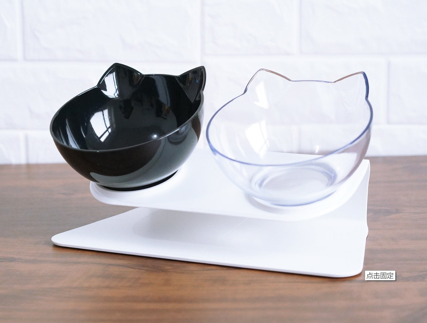 Inclined Transparent Cat‑Ear Bowl for Comfortable & Clean Eating