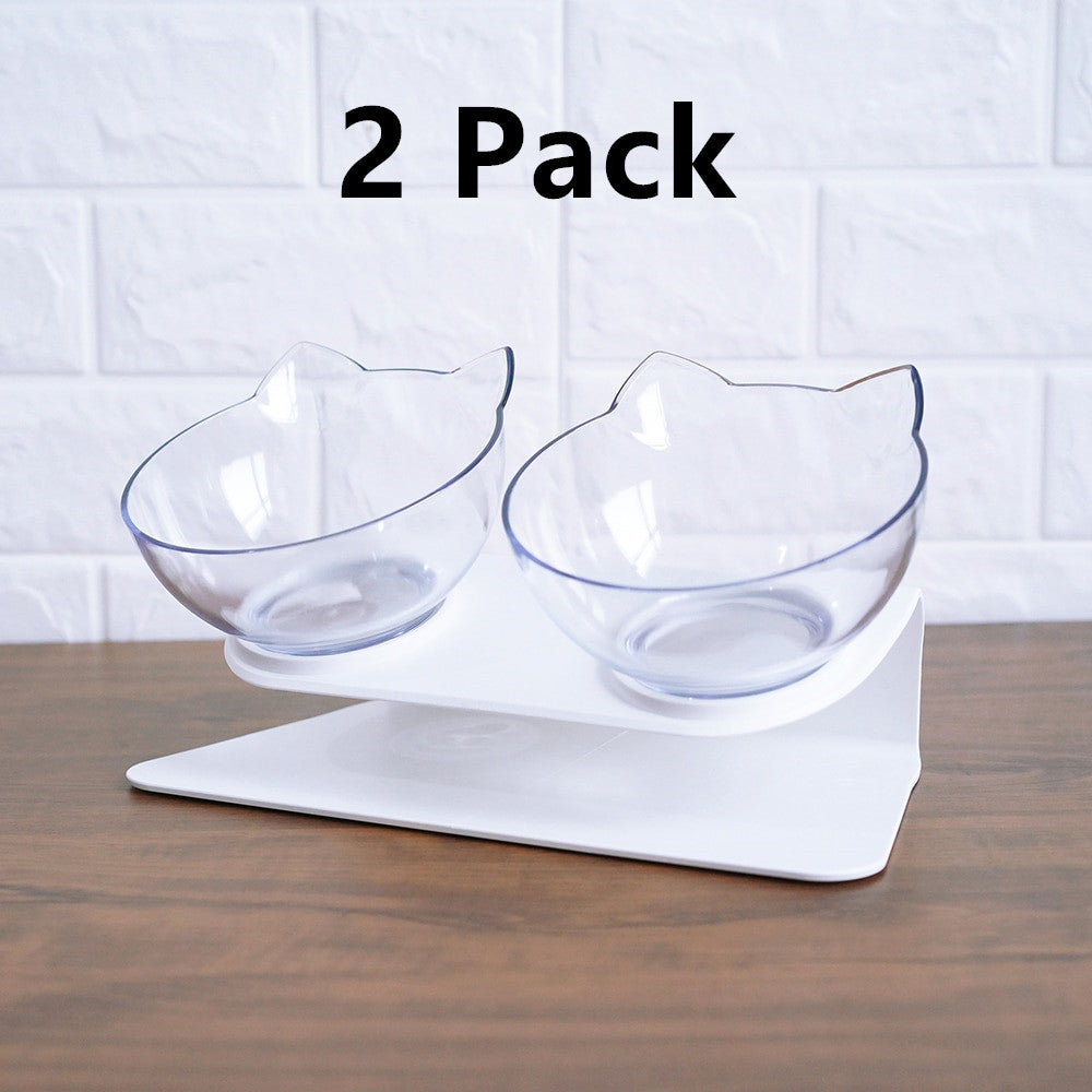 Ergonomic Double Tilted Cat Bowl – Neck‑Kind & Mess‑Smart Dual Feeder