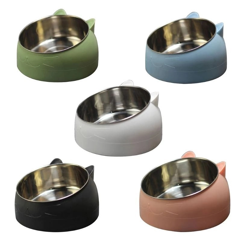Cervical‑Support Oblique Cat Bowl — Healthy Mealtime for Your Pet