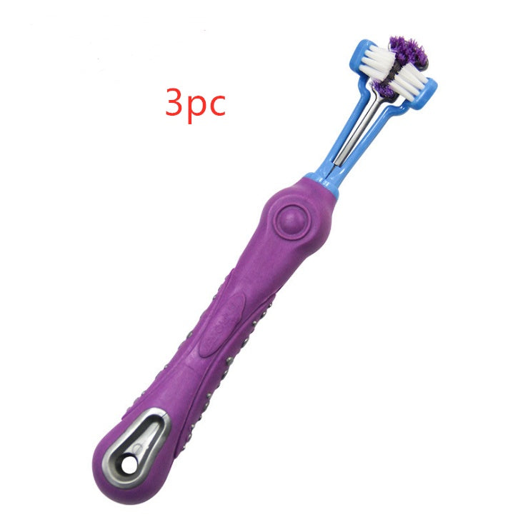 FreshPaw Triple‑Sided Dog Toothbrush – For Happier Pet Kisses