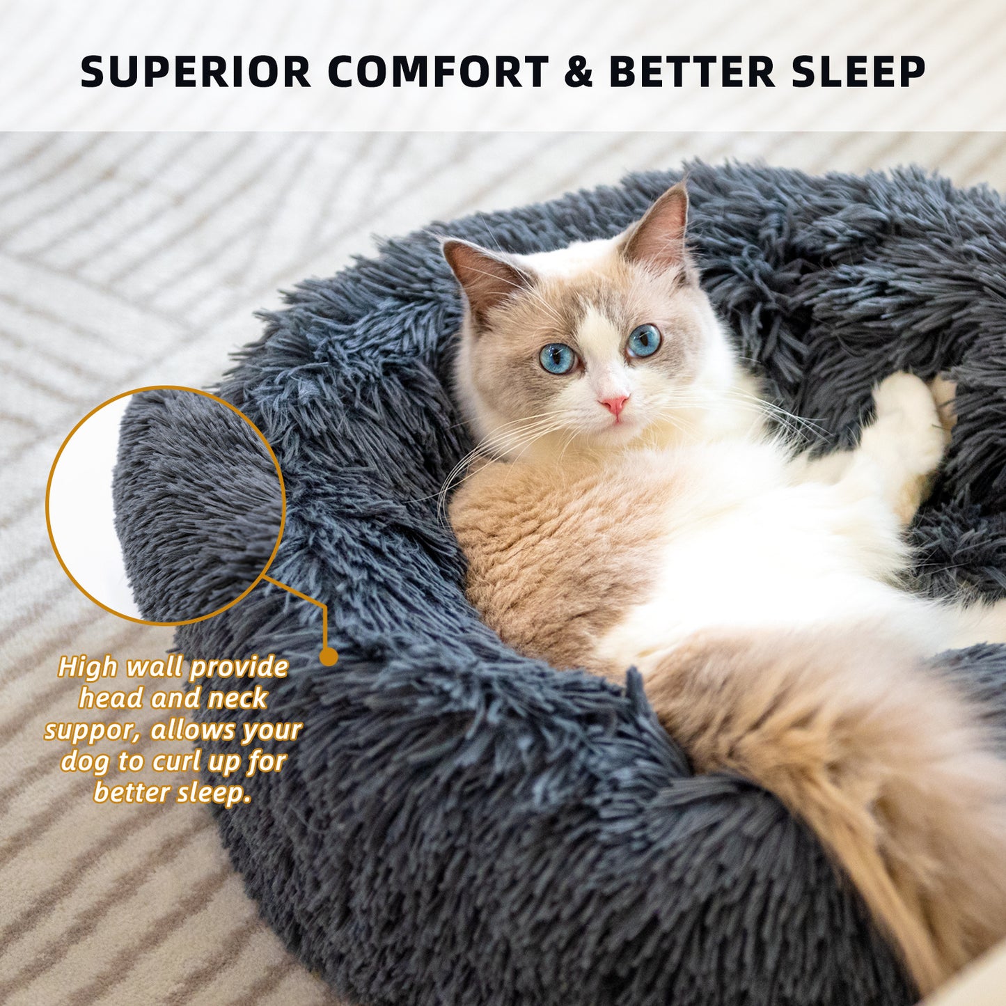 CozyNest 2‑in‑1 Winter Pet Bed
