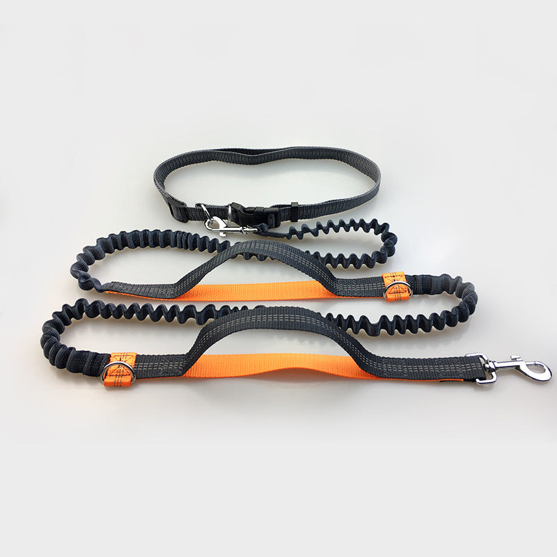 Pet Supplies Multi‑Function Reflective Elastic Dog Leash for Running & Pull Control