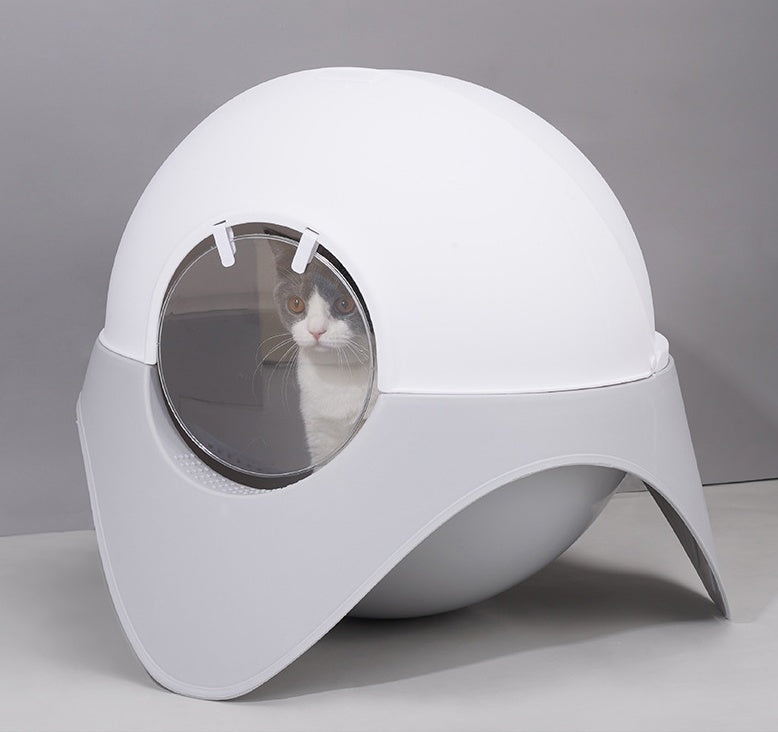Snow‑House UFO Enclosed Cat Toilet – Spacious, Private & Odour‑Controlling