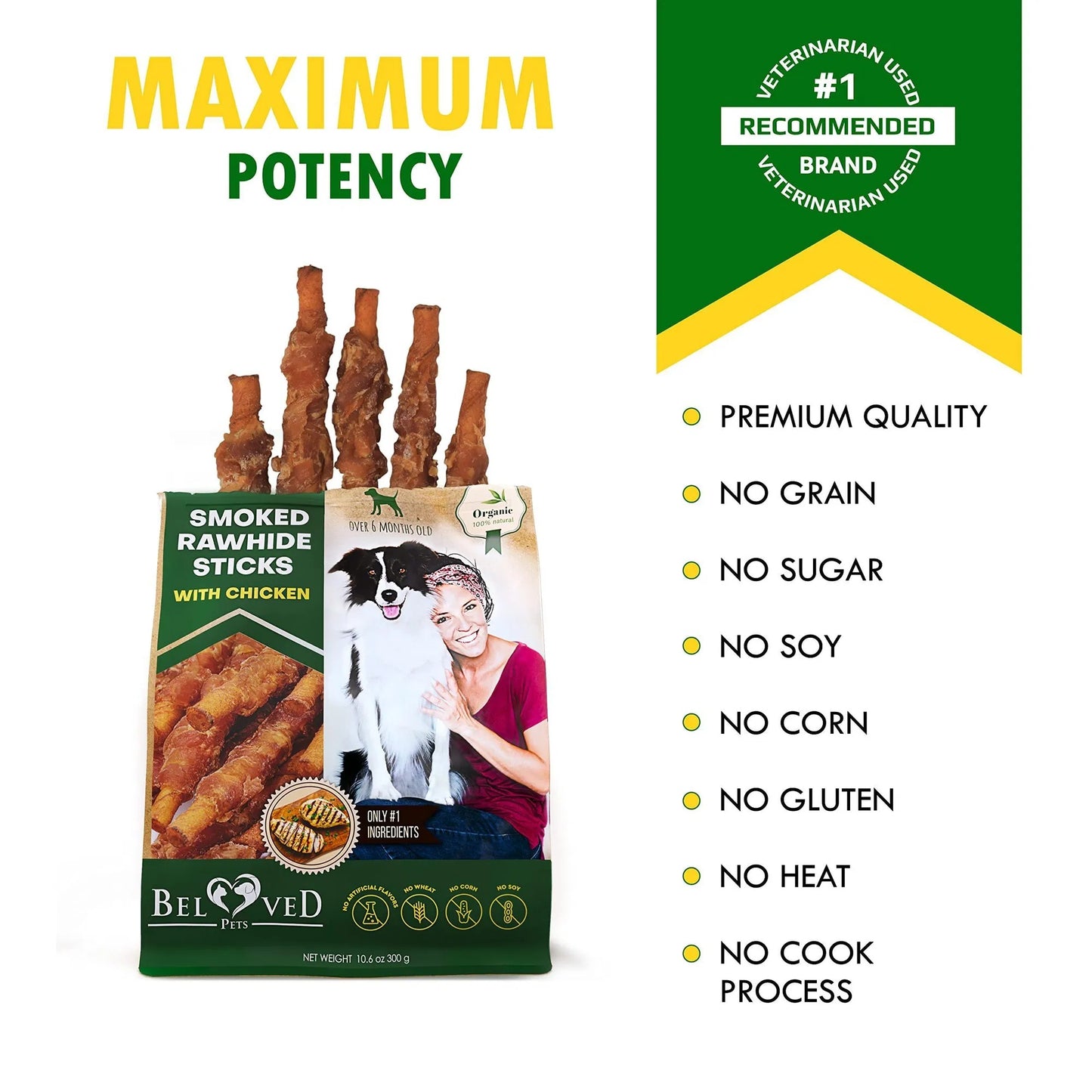 Chicken‑Wrapped Smoked Rawhide Sticks – Healthy Chew That Cleans Teeth & Rewards