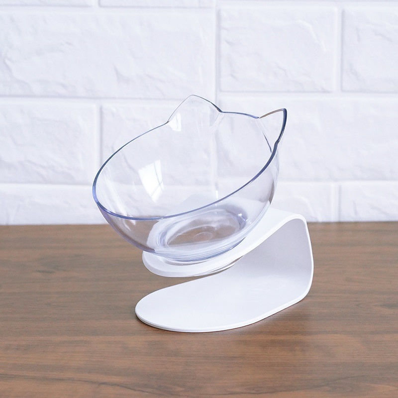 Non‑Slip Double Cat & Dog Bowl with Raised Stand – Ergonomic 15° Tilt Feeding Station