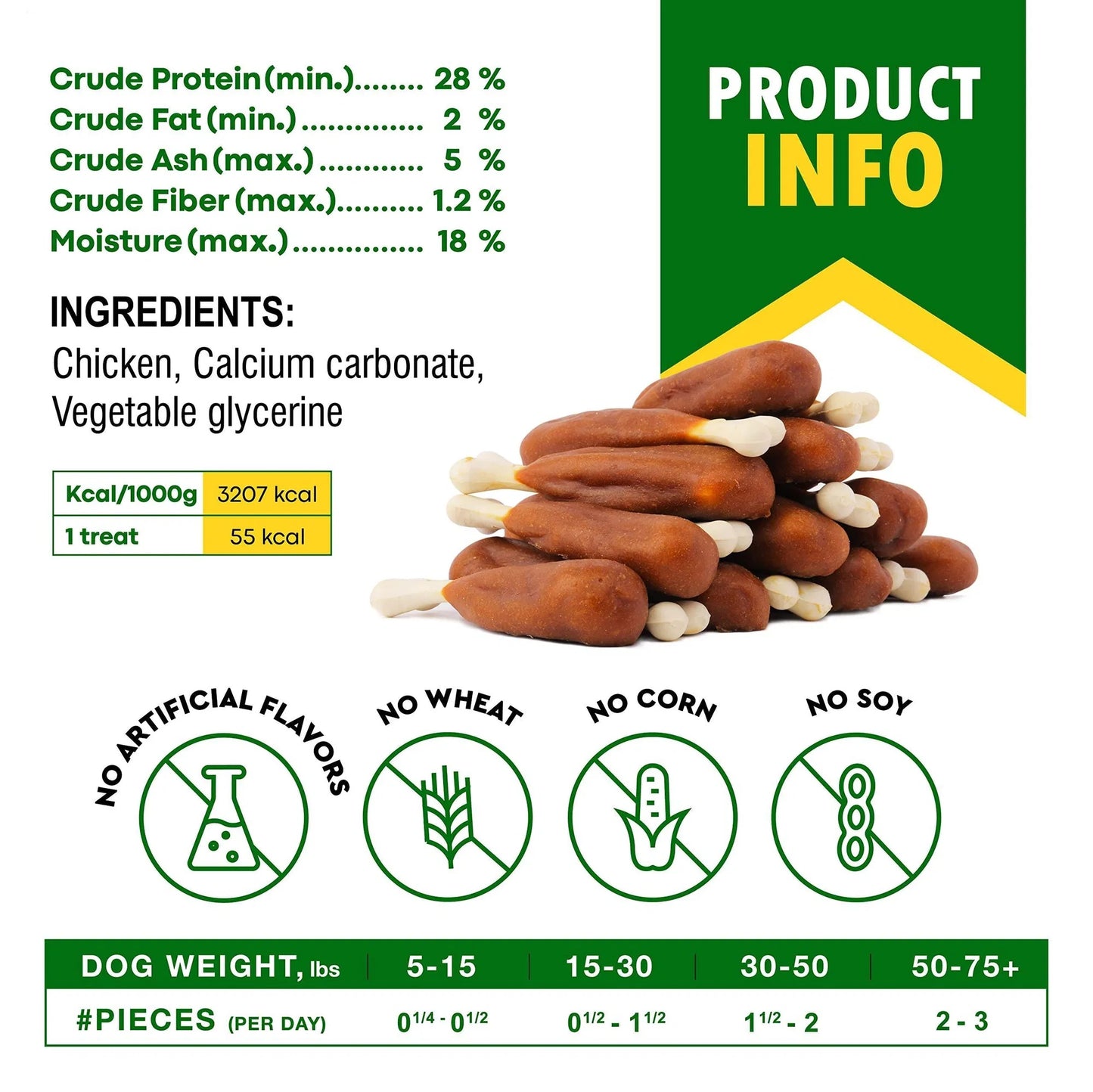 Grain‑Free Chicken‑Wrapped Calcium Chew – Rawhide‑Free Dental Treat