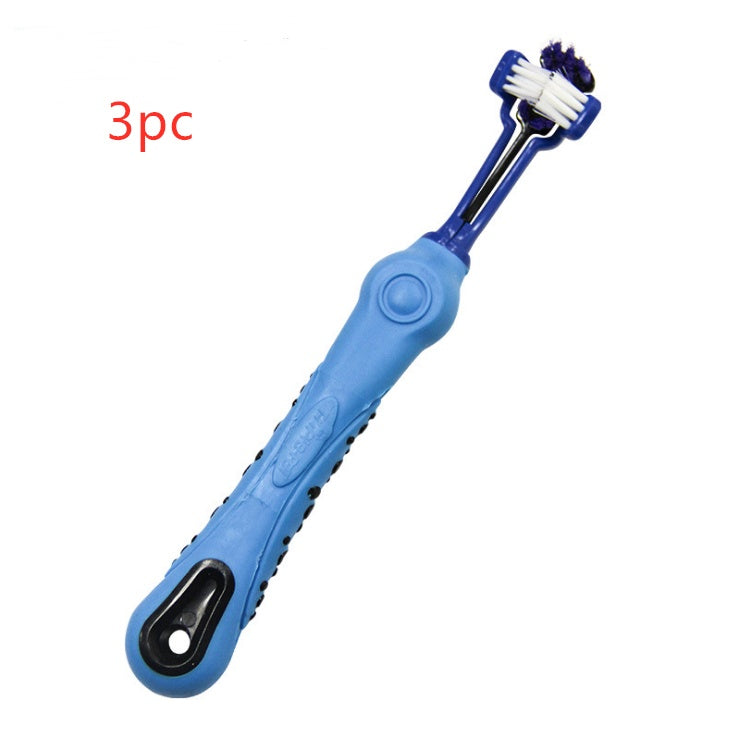 FreshPaw Triple‑Sided Dog Toothbrush – For Happier Pet Kisses