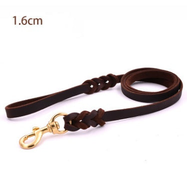 Premium Leather Chain Leash for Large & Training Dogs
