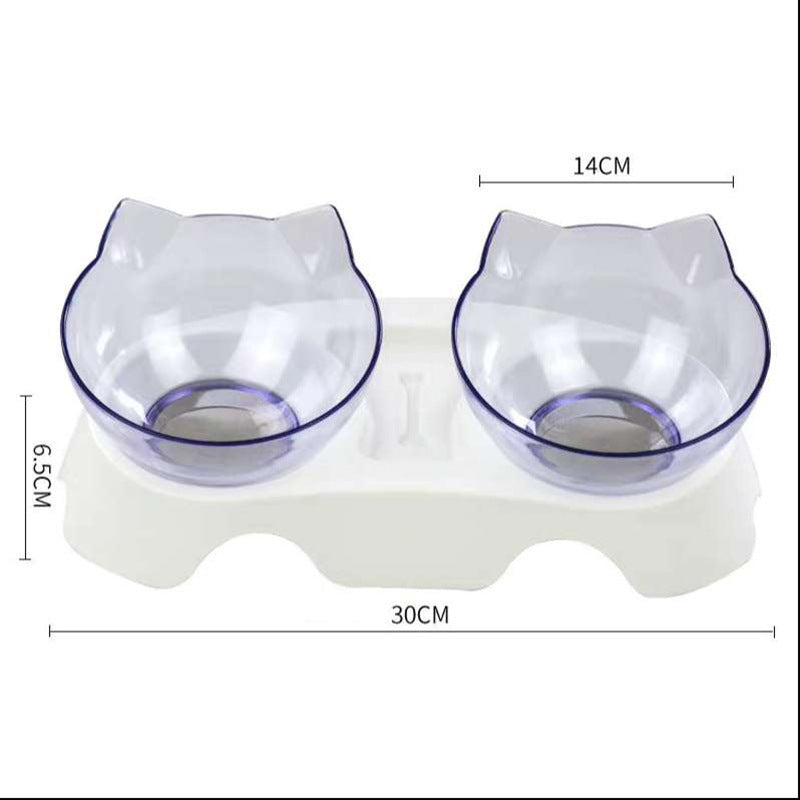 Ergonomic Double Tilted Cat Bowl – Neck‑Kind & Mess‑Smart Dual Feeder