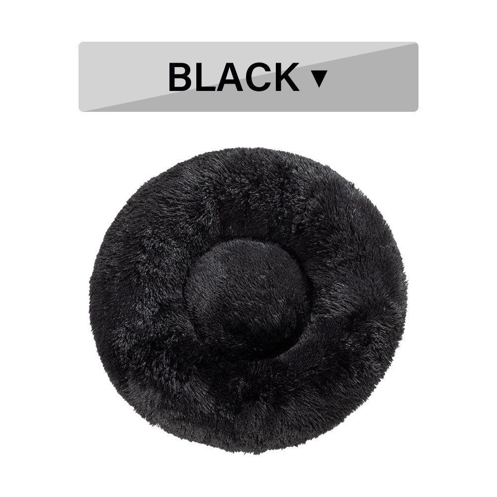 Fluffy Donut Dog Bed – Ultra-Soft, Washable, Calming Pet Cushio