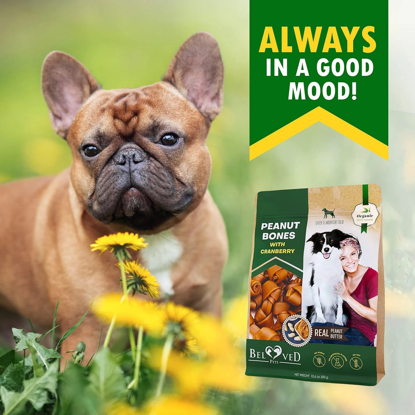 Peanut Butter & Cranberry Rawhide‑Free Chew Bones – Healthy, Tasty Dental Treats