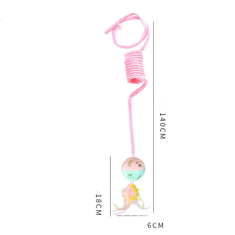 Spring‑Rabbit Hair Ball Cat Toy – Interactive Plush Suction Play