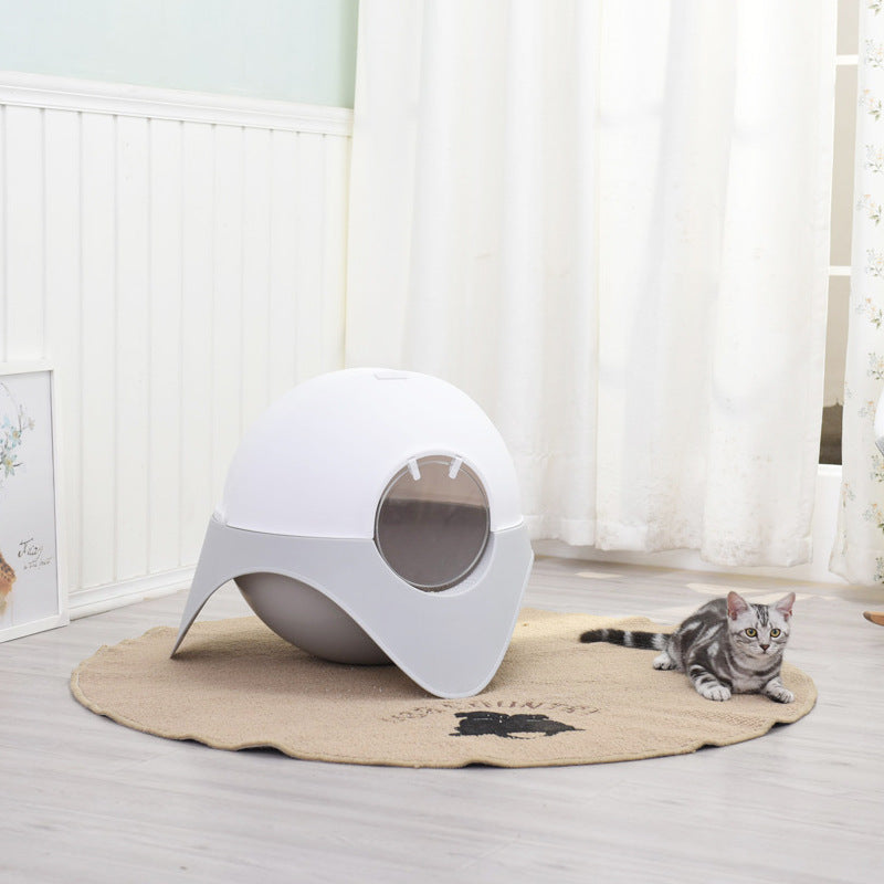 Snow‑House UFO Enclosed Cat Toilet – Spacious, Private & Odour‑Controlling