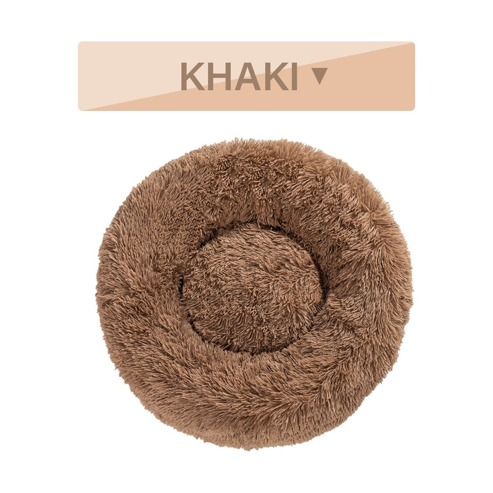 Fluffy Donut Dog Bed – Ultra-Soft, Washable, Calming Pet Cushio