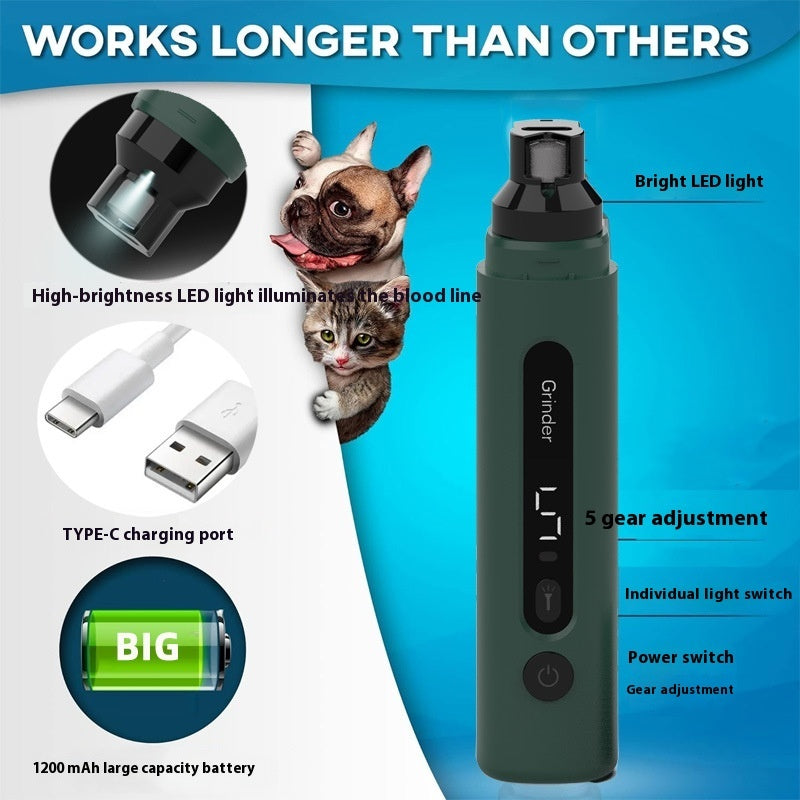 GentleGlow Rechargeable Pet Nail Grinder