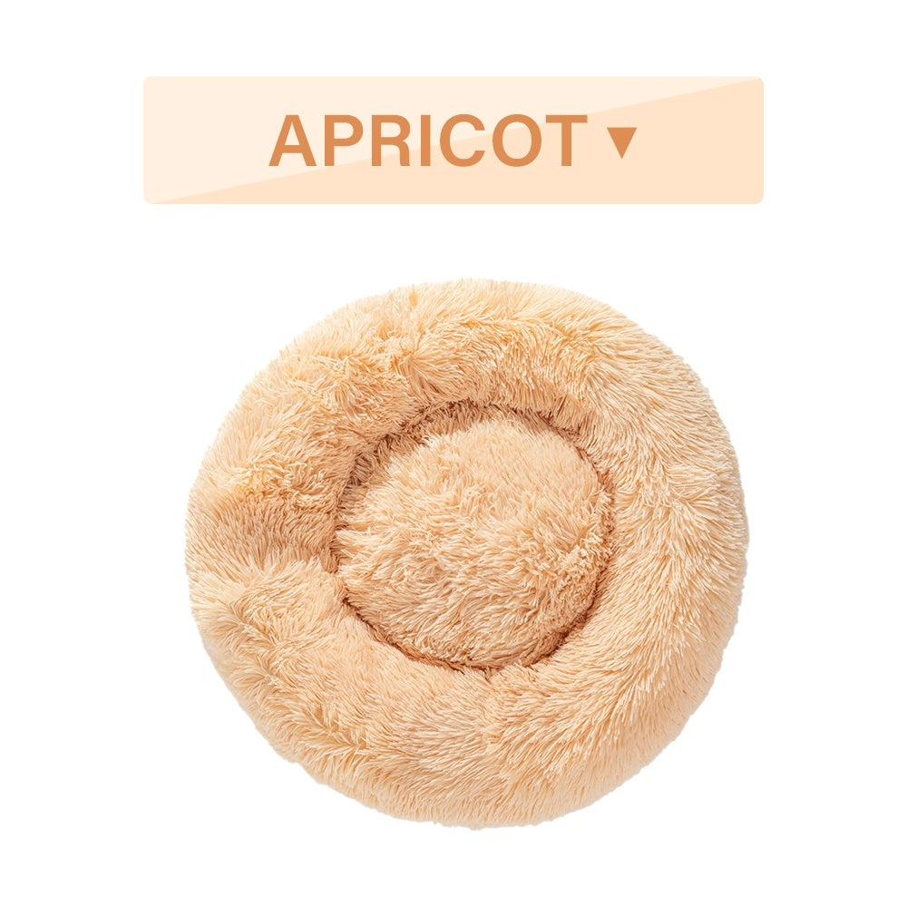 Fluffy Donut Dog Bed – Ultra-Soft, Washable, Calming Pet Cushio