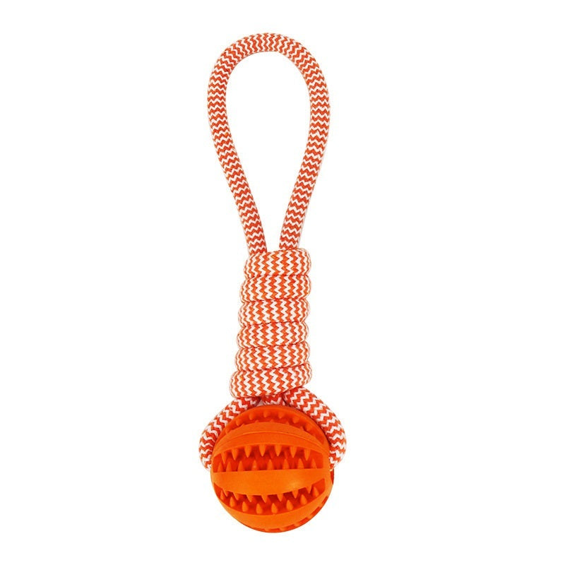 Hemp Rope & Rubber Treat Ball – Bite‑Resistant Doggy Chew Toy