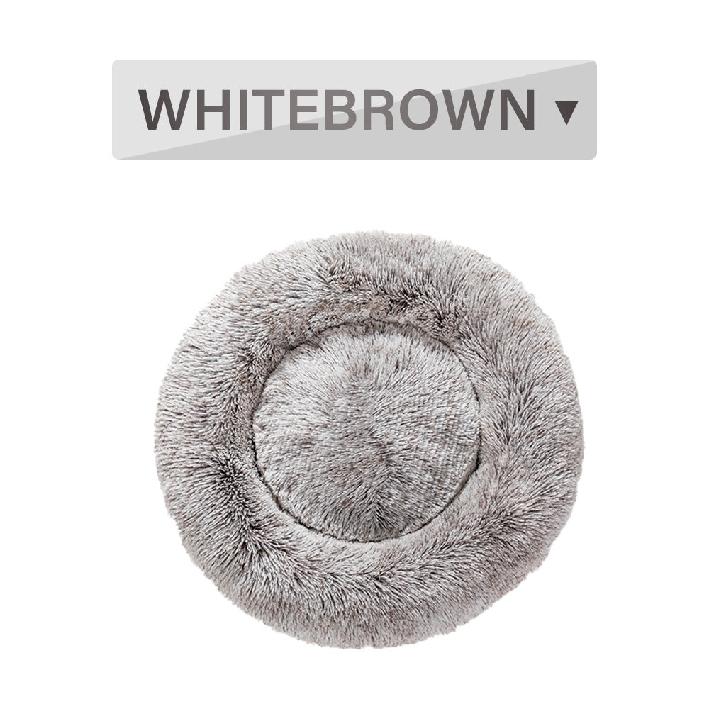 Fluffy Donut Dog Bed – Ultra-Soft, Washable, Calming Pet Cushio