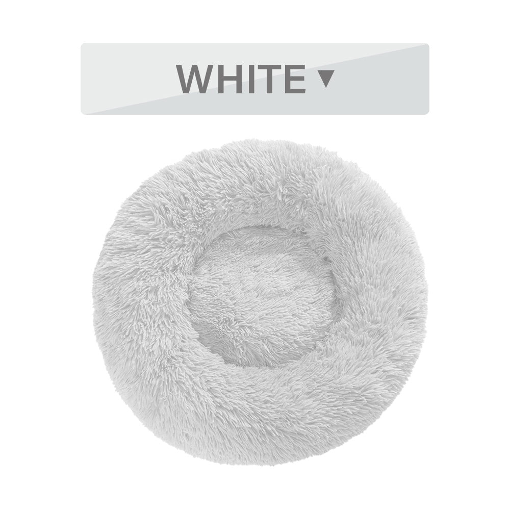Fluffy Donut Dog Bed – Ultra-Soft, Washable, Calming Pet Cushio