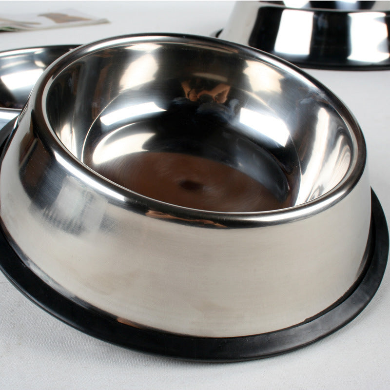 Classic Stainless Steel Pet Bowl – Non‑Slip & Durable