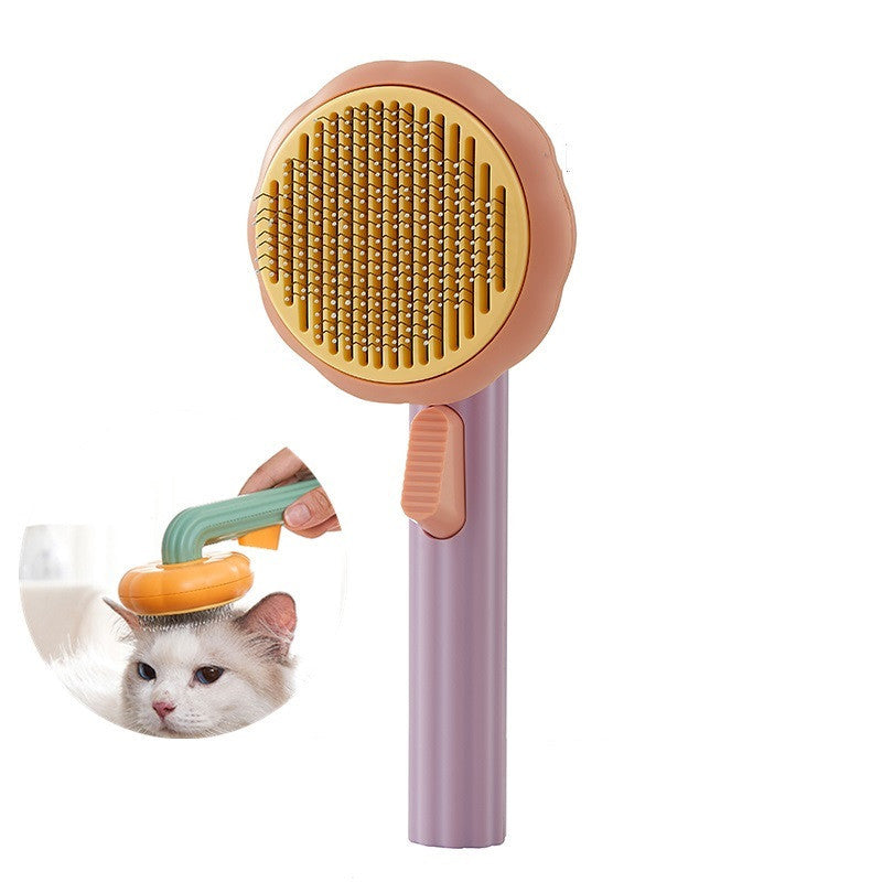 Gentle Self‑Cleaning Steel Wire Cat Brush — Comfort Grooming & Fur‑Free Home