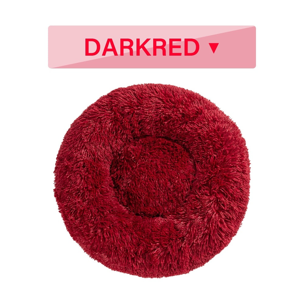 Fluffy Donut Dog Bed – Ultra-Soft, Washable, Calming Pet Cushio