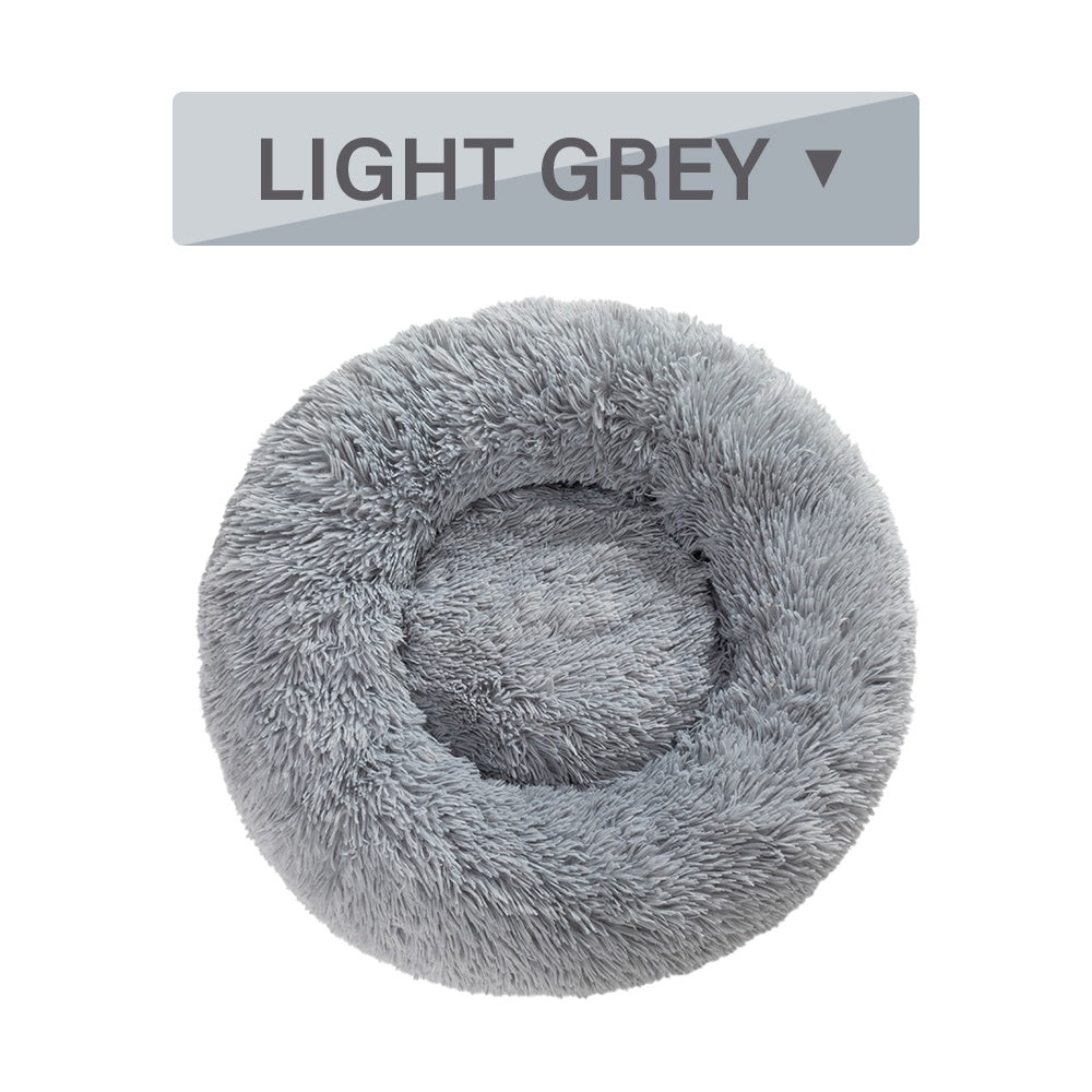 Fluffy Donut Dog Bed – Ultra-Soft, Washable, Calming Pet Cushio