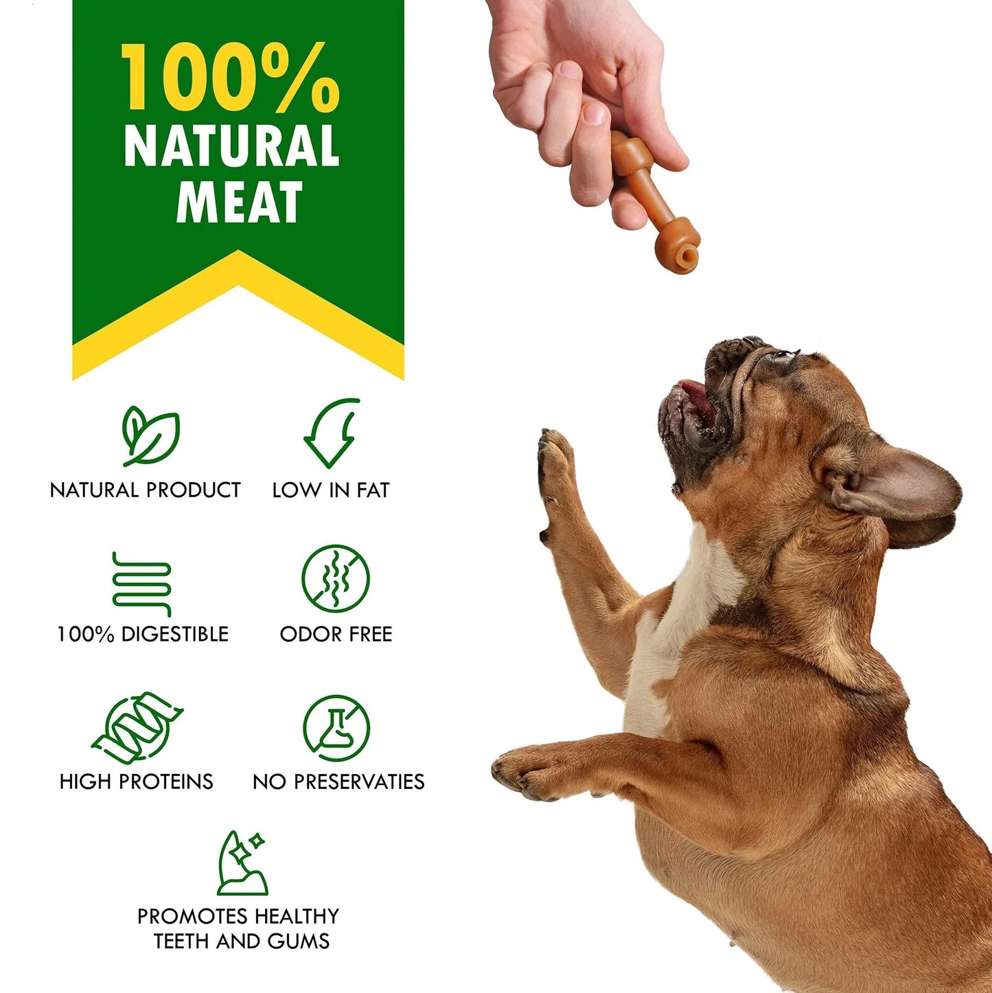 Peanut Butter & Cranberry Rawhide‑Free Chew Bones – Healthy, Tasty Dental Treats