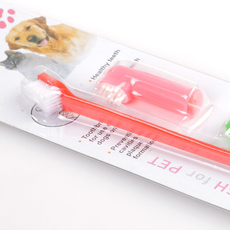 Pet Smile Double‑Head Finger Toothbrush Set – Gentle Teeth Cleaning for Dogs & Cats