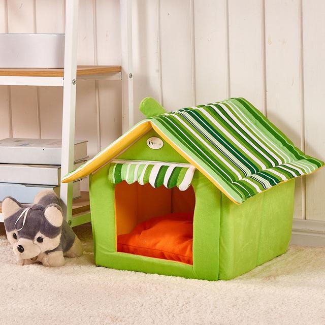 Striped Removable Cover Dog Bed – Stylish Comfort for Small to Medium Dogs