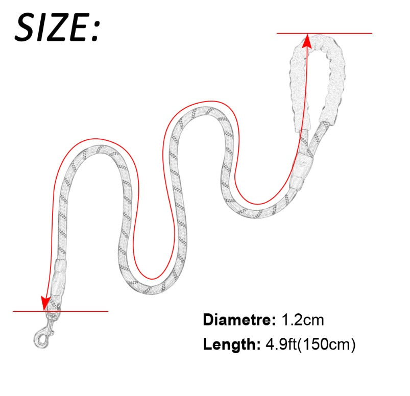Reflective Nylon Dog Leash – Comfort, Safety & Control in Every Walk