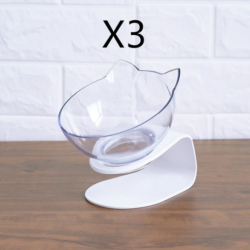Non‑Slip Double Cat & Dog Bowl with Raised Stand – Ergonomic 15° Tilt Feeding Station