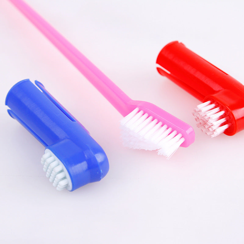 Pet Smile Double‑Head Finger Toothbrush Set – Gentle Teeth Cleaning for Dogs & Cats